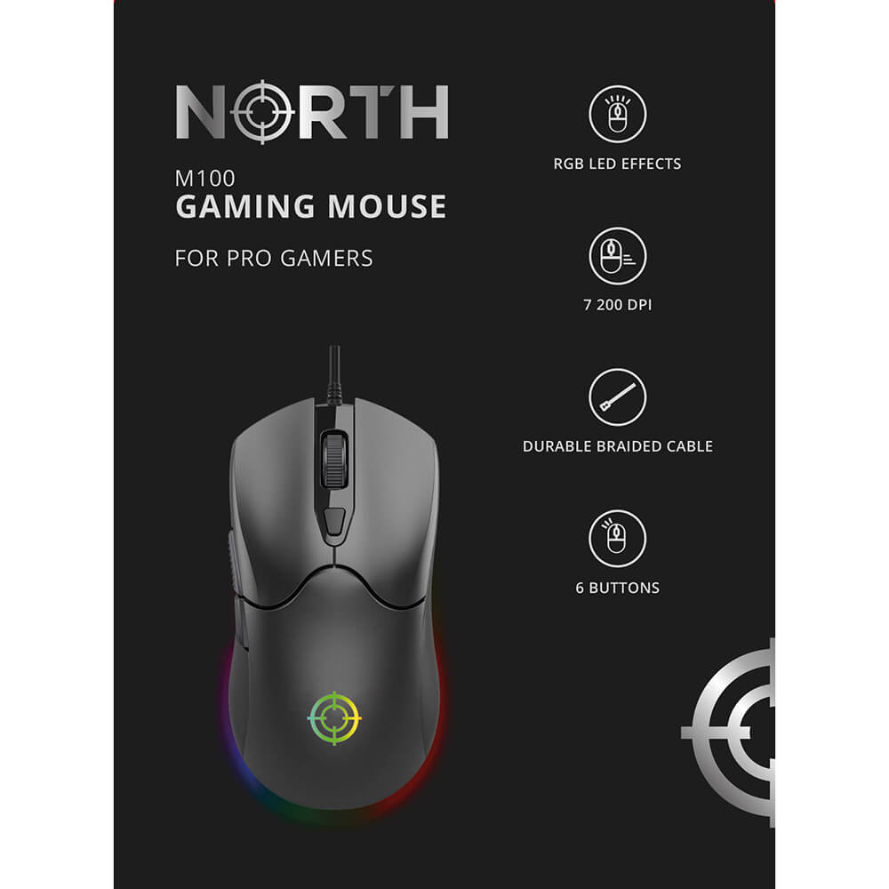 NORTH NORTH Gamingmus M100 RGB Svart
