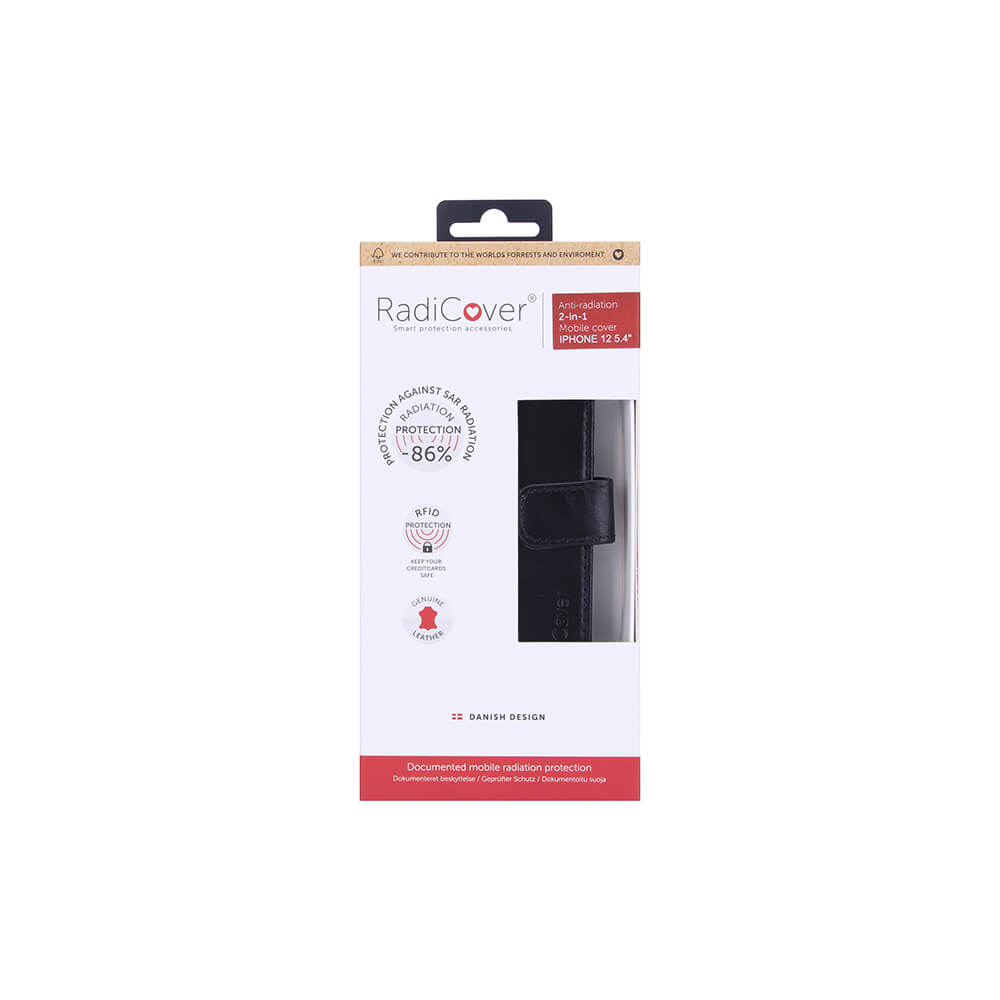 Radicover Radicover iPhone 12 Mini Mobilfodral 2in1 Äkta Läder Svart