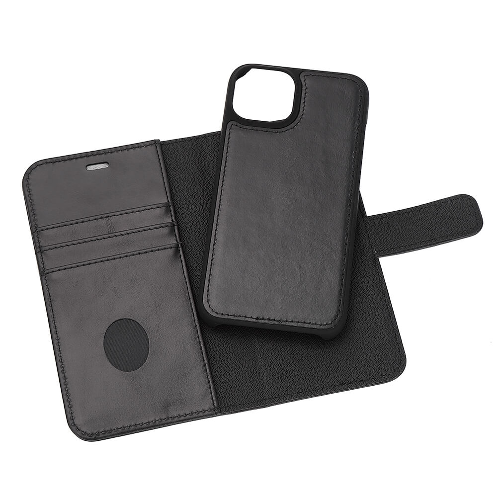 Radicover Radicover iPhone 13/14 Mobilfodral 2in1 Äkta Läder Svart