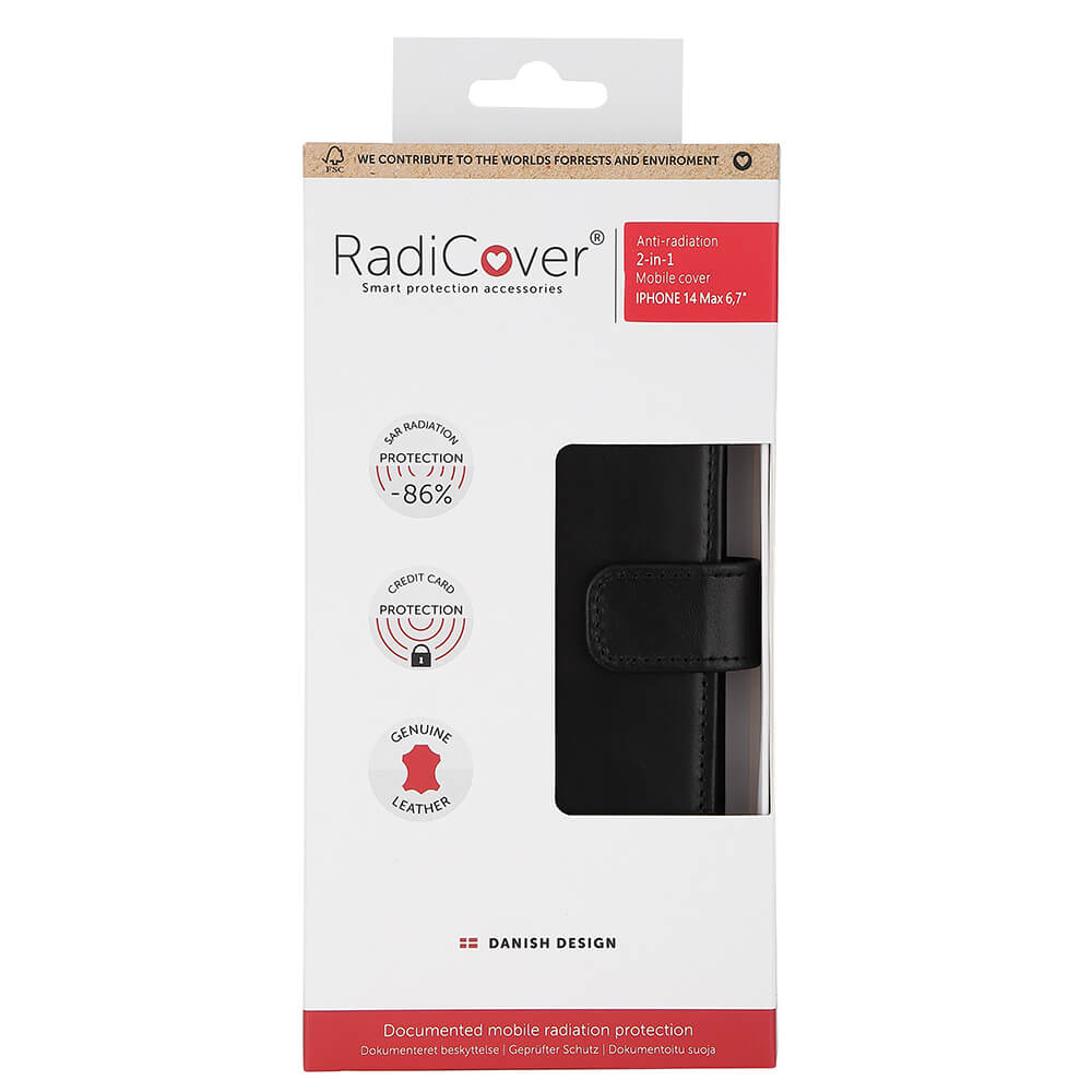 Radicover Radicover iPhone 14 Plus Mobilfodral 2in1 Äkta Läder Svart