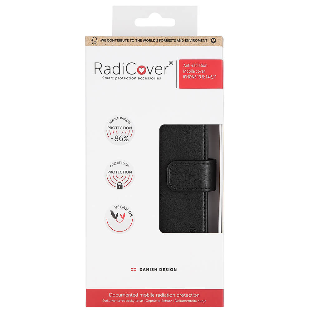 Radicover Radicover iPhone 13/14 Mobilfodral Strålningsskydd Svart