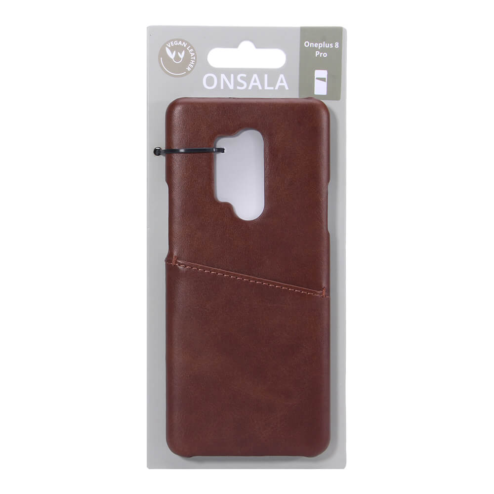 Onsala ONSALA OnePlus 8 Pro Skal Kortfack Brun