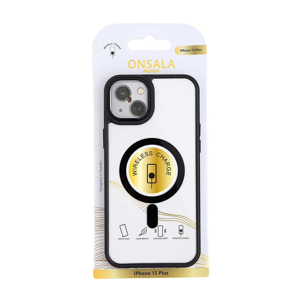 Onsala ONSALA iPhone 15 Plus Skal Bumper MagSafe Svart/Transparent