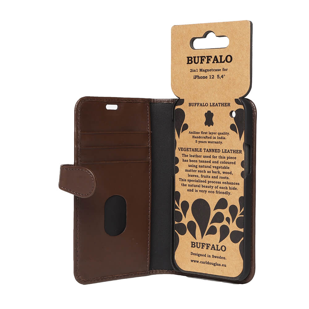 Buffalo Buffalo iPhone 12 Mini Fodral 2in1 Äkta Läder Brun