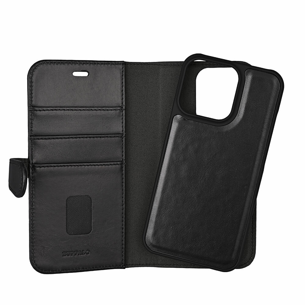 Buffalo Buffalo iPhone 13 Pro Fodral 2in1 Äkta Läder Svart
