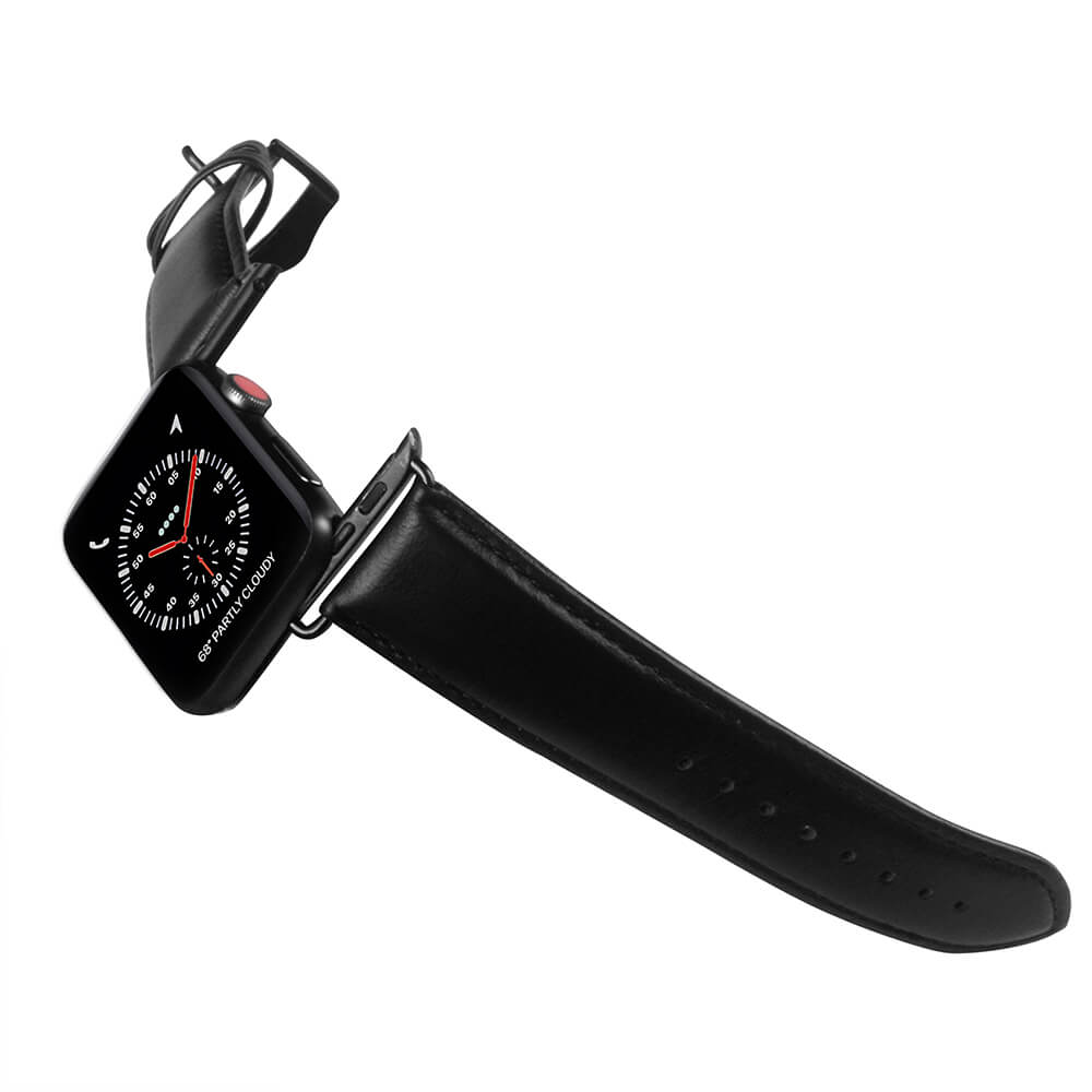 Buffalo Buffalo Apple Watch 42/41/40/38 mm Armband Äkta Läder Svart