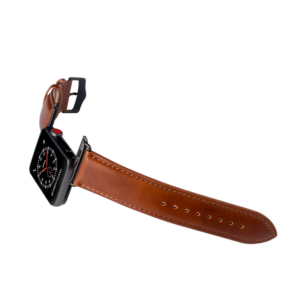 Buffalo Buffalo Apple Watch 42/41/40/38 mm Armband Äkta Läder Brun