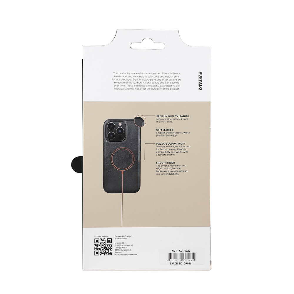Buffalo Buffalo iPhone 14 Pro Skal MagSeries Läder Svart