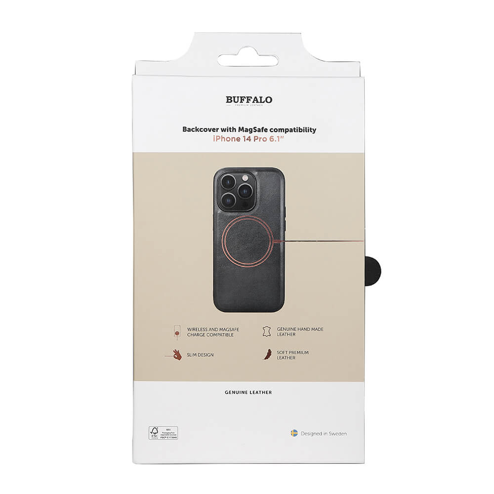 Buffalo Buffalo iPhone 14 Pro Skal MagSeries Läder Svart