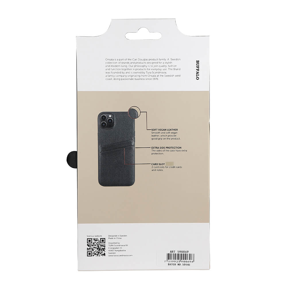Buffalo Buffalo iPhone 14 Plus Skal Läder Med 2 Kortfack Svart