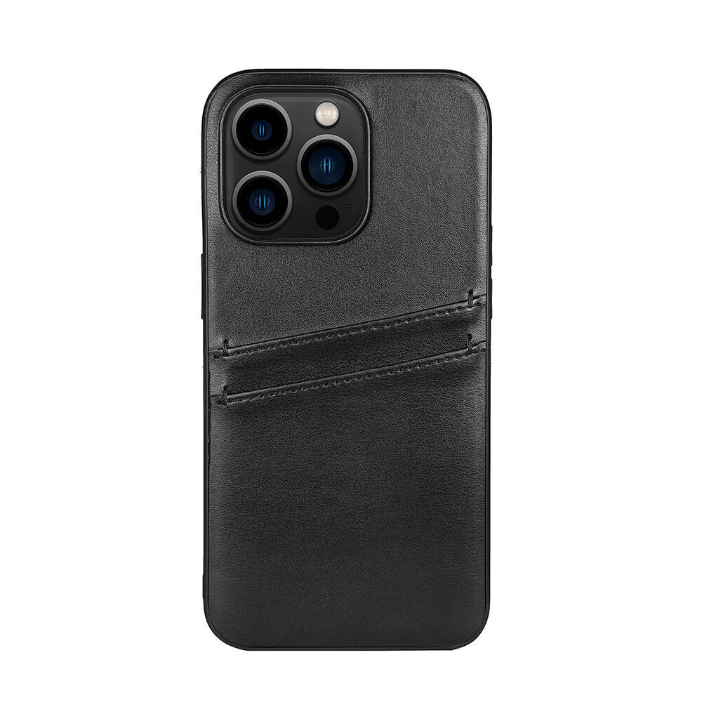 Buffalo Buffalo iPhone 14 Pro Skal Läder Med 2 Kortfack Svart
