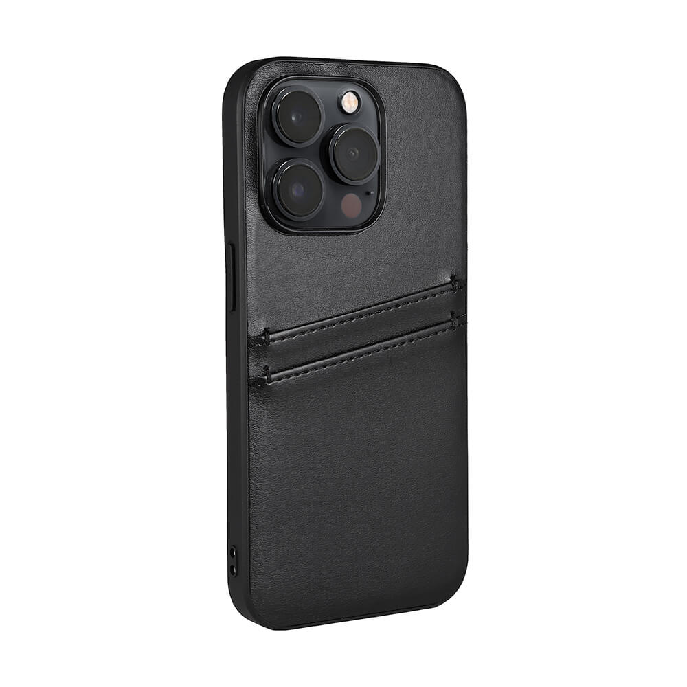 Buffalo Buffalo iPhone 14 Pro Skal Läder Med 2 Kortfack Svart