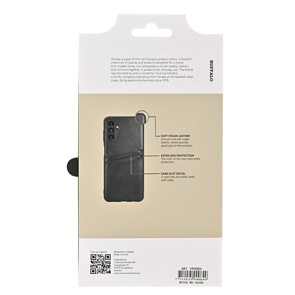 Buffalo Buffalo Samsung Galaxy A13 5G / A04s Skal Läder Med 2 Kortfack Svart