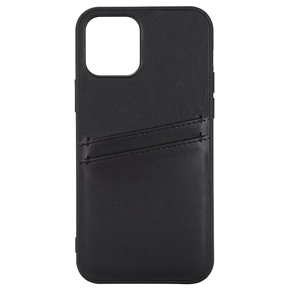 Buffalo Buffalo iPhone 12 / 12 Pro Skal Läder Med 2 Kortfack Svart