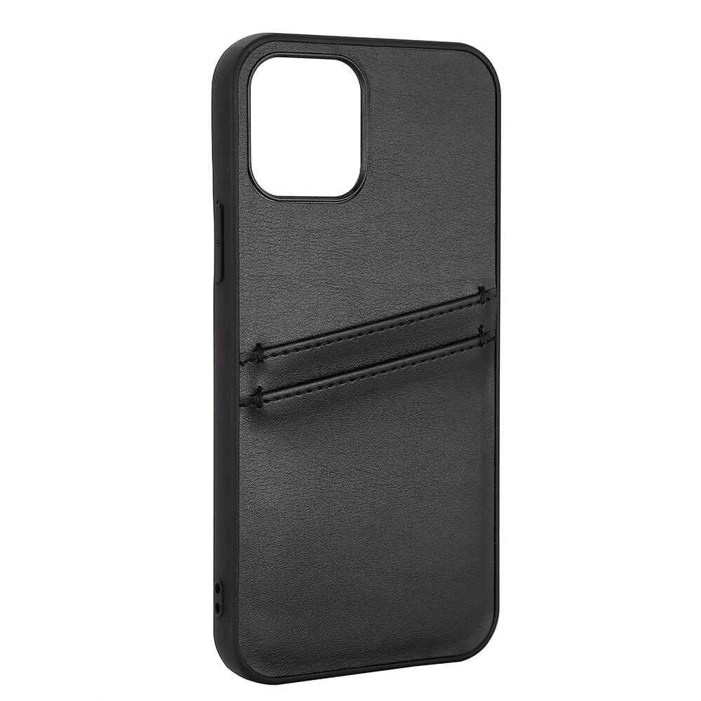 Buffalo Buffalo iPhone 12 / 12 Pro Skal Läder Med 2 Kortfack Svart