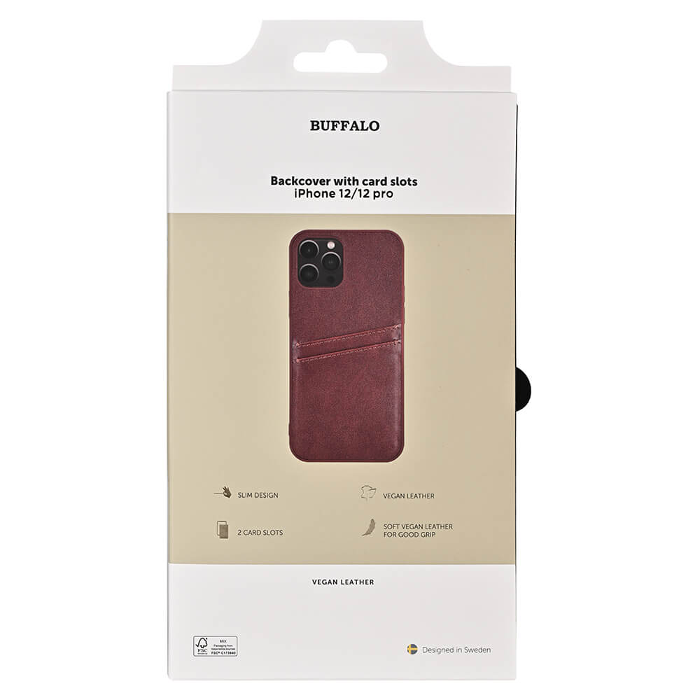 Buffalo Buffalo iPhone 12 / 12 Pro Skal Läder Med 2 Kortfack Brun