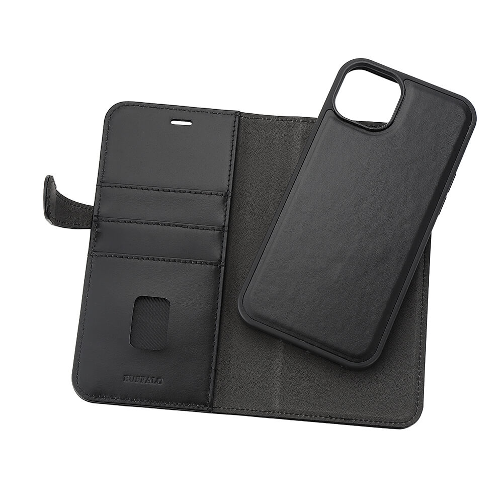 Buffalo Buffalo iPhone 15 Plus Fodral 2in1 Äkta Läder Svart