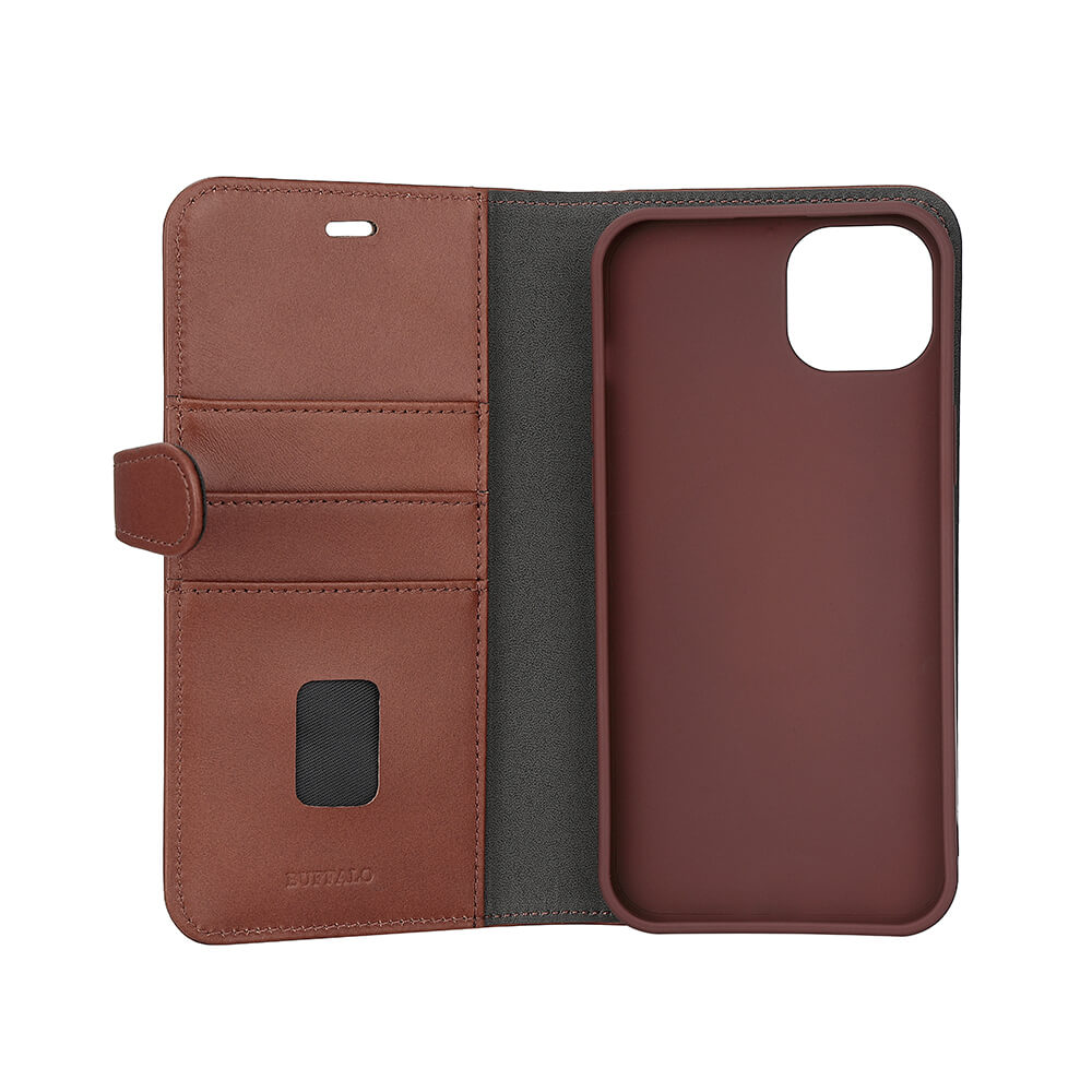 Buffalo Buffalo iPhone 15 Plus Fodral 2in1 Äkta Läder Brun