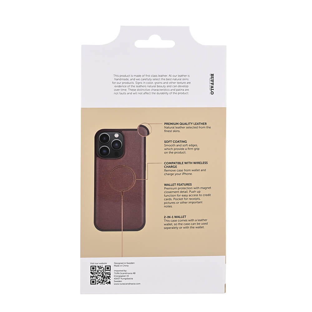 Buffalo Buffalo iPhone 15 Pro Max Fodral 2in1 Äkta Läder Brun