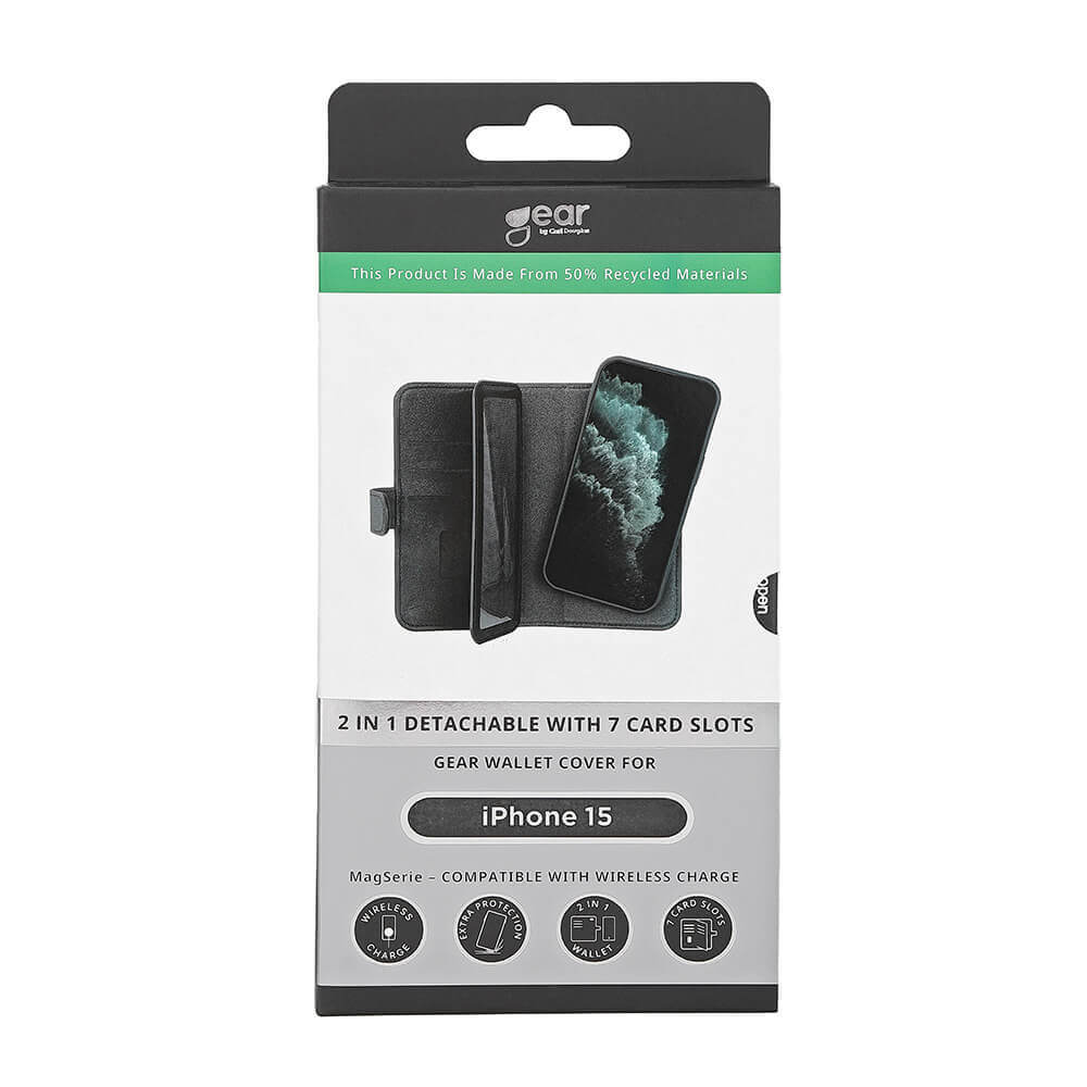 Gear GEAR iPhone 15 2in1 MagSafe Magnet Fodral / Skal Flerfack Svart