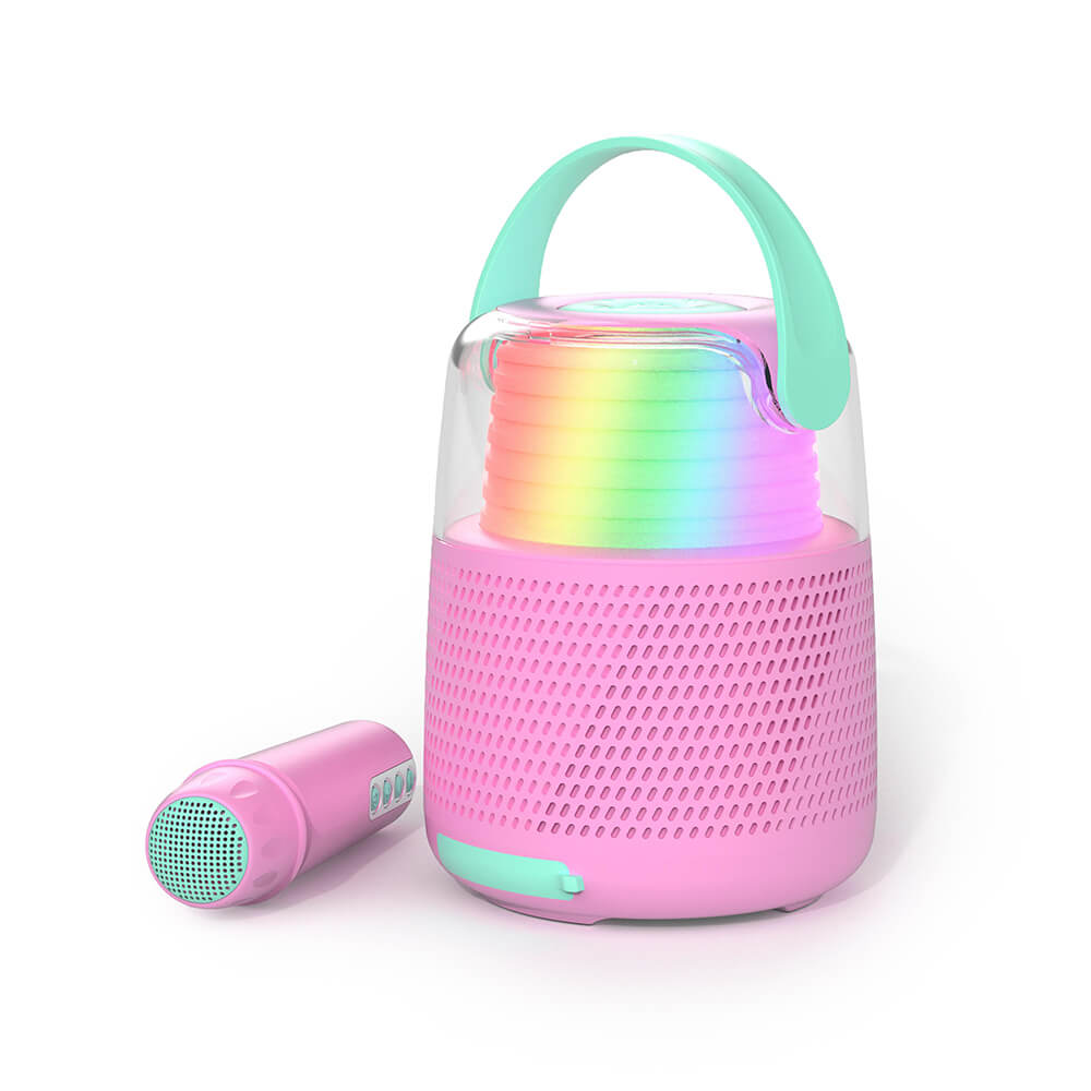 Mobility On Board MOB Högtalare Karaoke Kit Mic LED Rosa