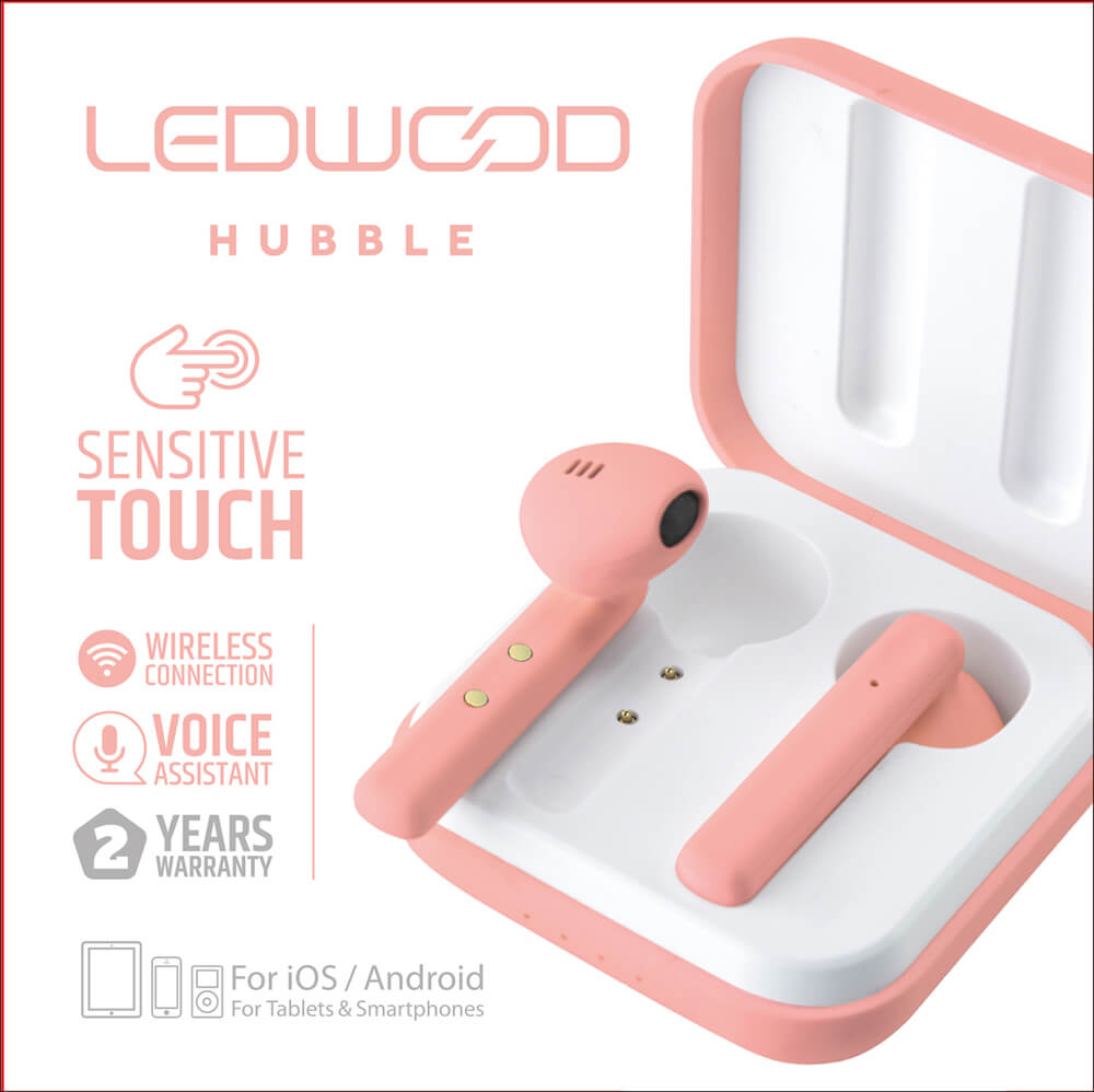LEDWOOD LEDWOOD Hörlur Hubble TWS True Wireless In-Ear Mic Rosa