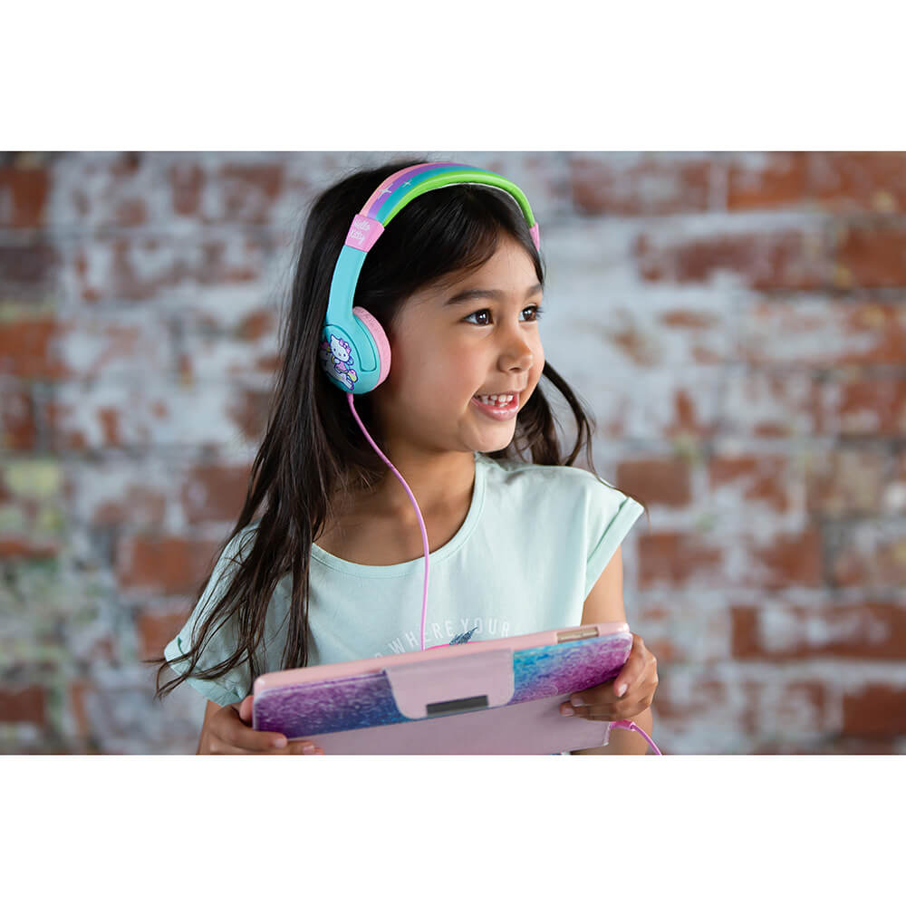 OTL Hello Kitty Hörlur För Barn On-Ear Grön/Rosa Enhörning