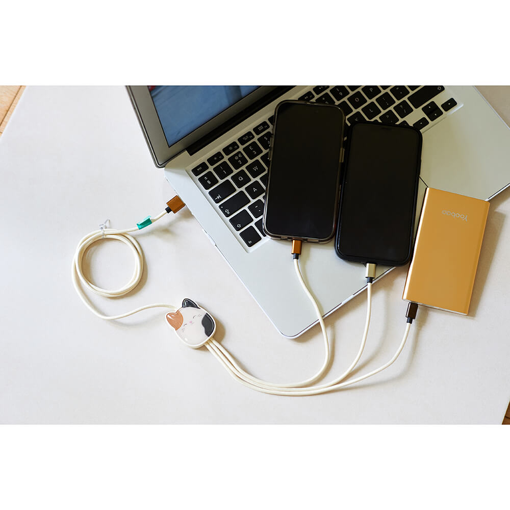 Squishmallows Squishmallows Laddningskabel 1,2m 3in1 USB-C/Micro/Lightning Cam