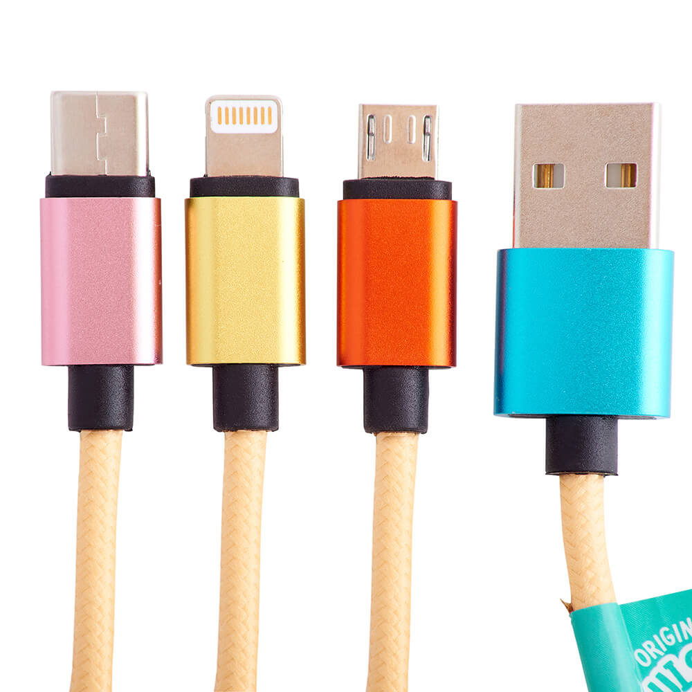 Squishmallows Squishmallows Laddningskabel 1,2m 3in1 USB-C/Micro/Lightning Leonard