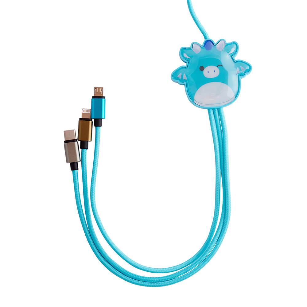 Squishmallows Squishmallows Laddningskabel 1,2m 3in1 USB-C/Micro/Lightning Tatiana