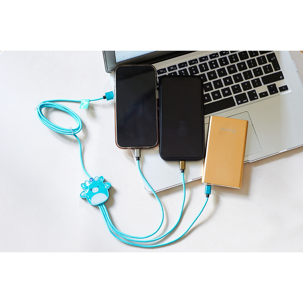 Squishmallows Squishmallows Laddningskabel 1,2m 3in1 USB-C/Micro/Lightning Tatiana