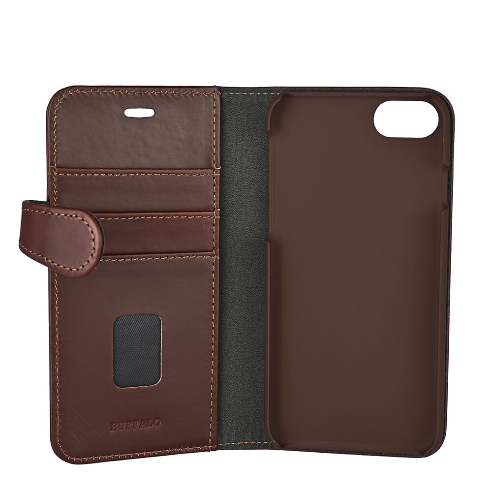 Buffalo Buffalo iPhone 6/7/8/SE Fodral 2in1 Äkta Läder Brun