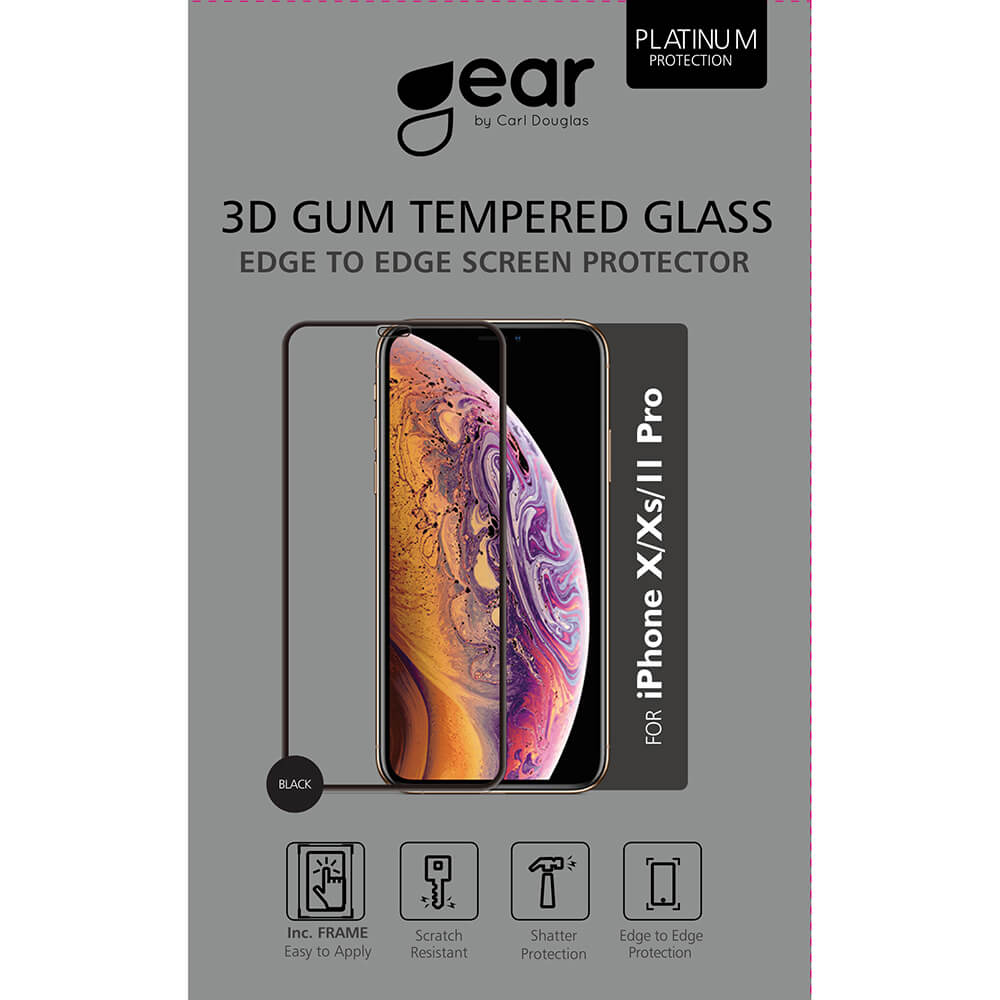 Gear GEAR iPhone 11 Pro/X/Xs Skärmskydd Full Cover Inkl. Monteringsram