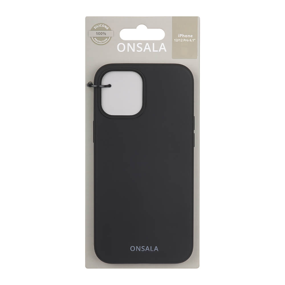 Onsala ONSALA iPhone 12 / 12 Pro Mobilskal Silikon Svart