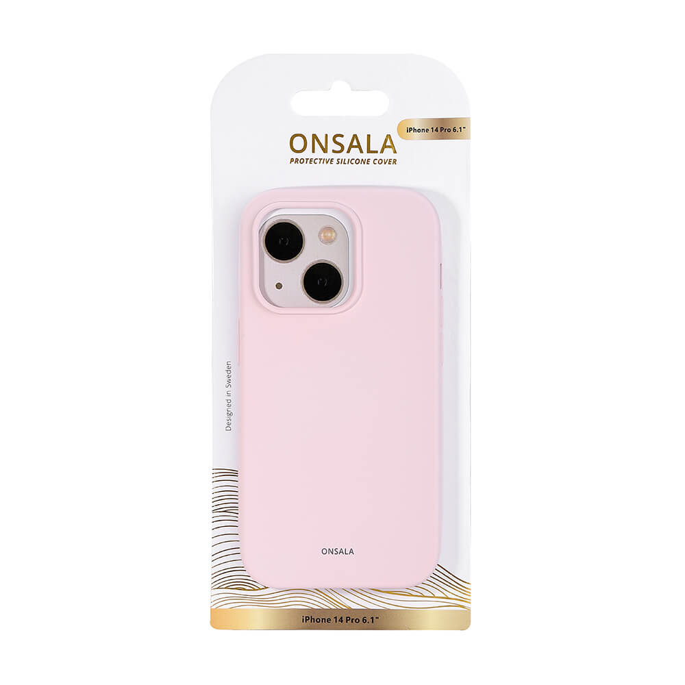 Onsala ONSALA iPhone 14 Pro Mobilskal Silikon Chalk Pink