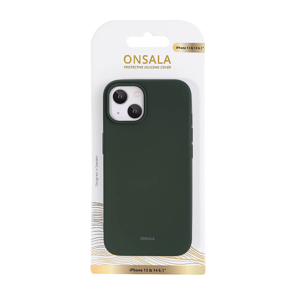 Onsala ONSALA iPhone 14 / 13 Mobilskal Silikon Olivgrön