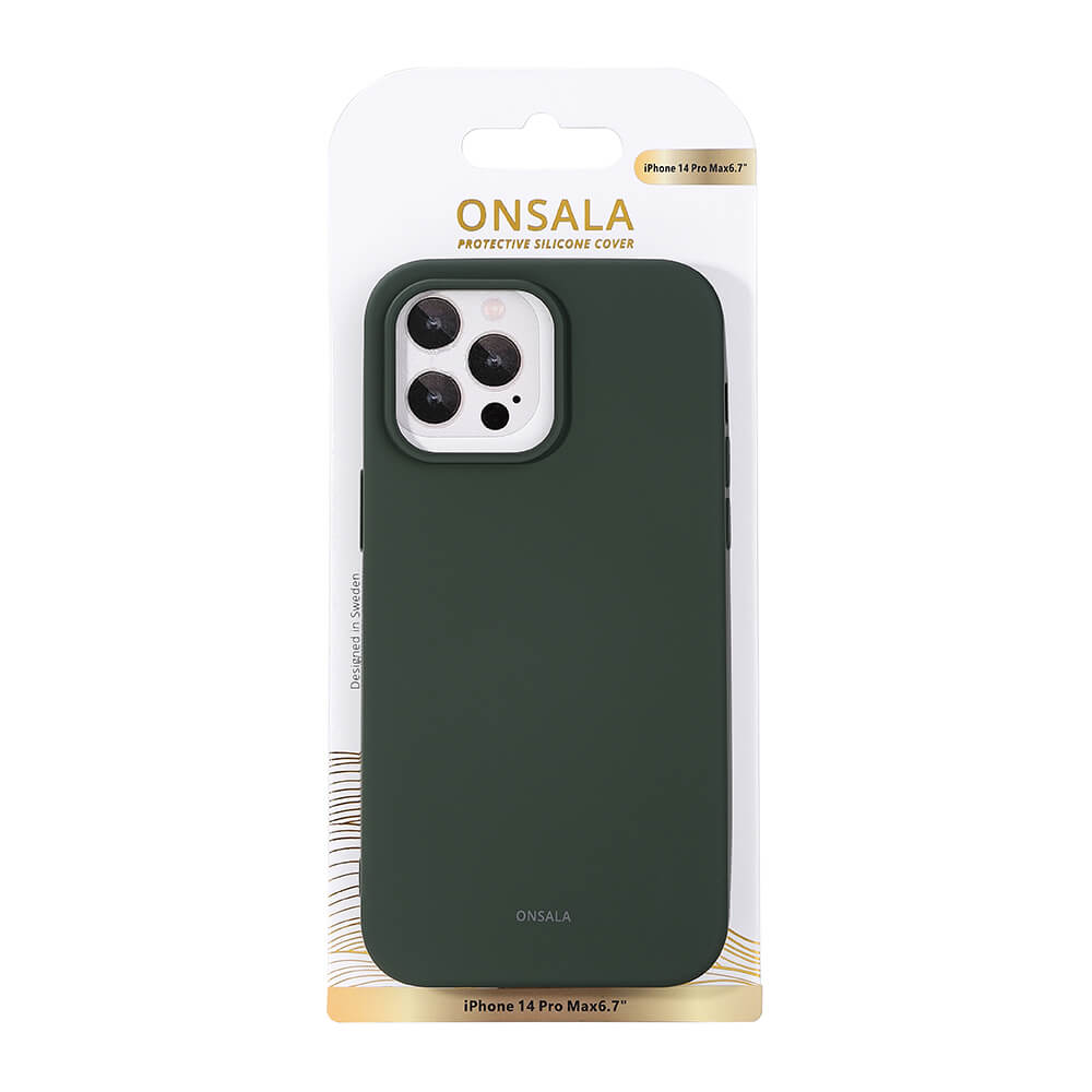 Onsala ONSALA iPhone 14 Pro Max Mobilskal Silikon Olivgrön