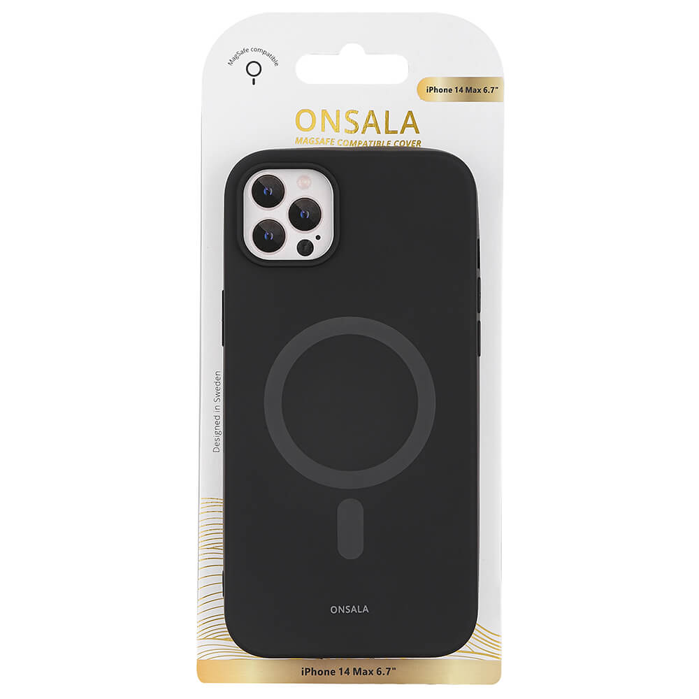 Onsala ONSALA iPhone 14 Plus Mobilskal Silikon MagSeries Svart