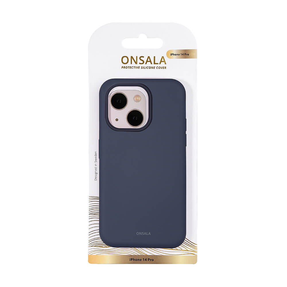 Onsala ONSALA iPhone 14 Pro Mobilskal Silikon Mörk Blå