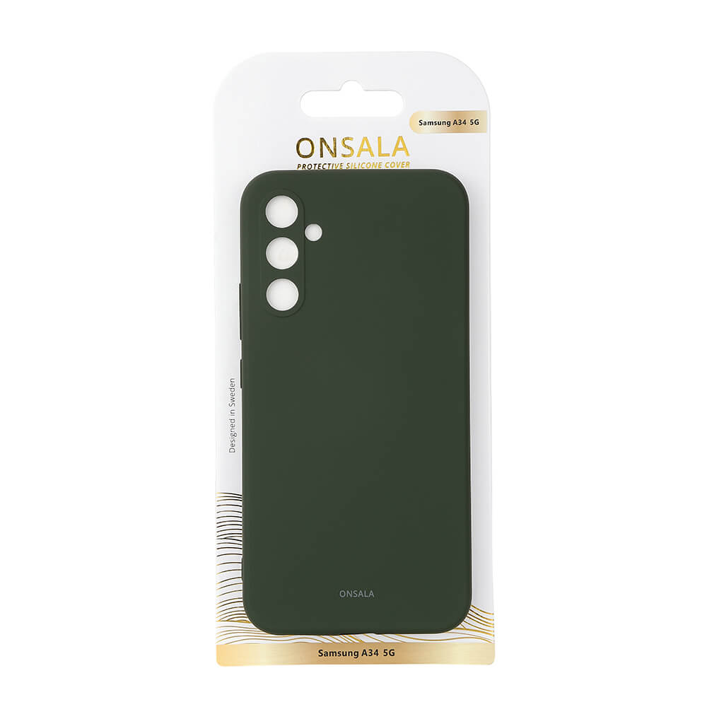 Onsala ONSALA Galaxy A34 5G Mobilskal Silikon Dark Green