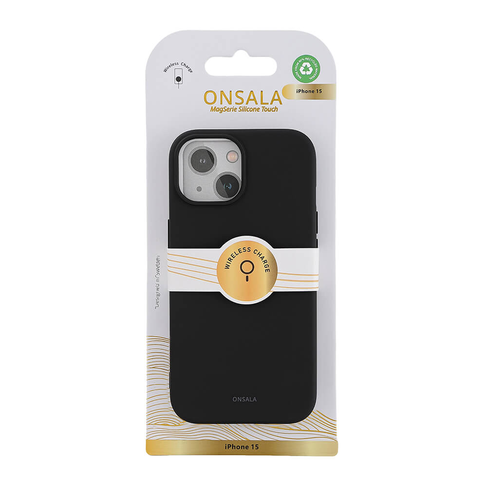 Onsala ONSALA iPhone 15 MagSafe Skal Med Silikonyta Svart