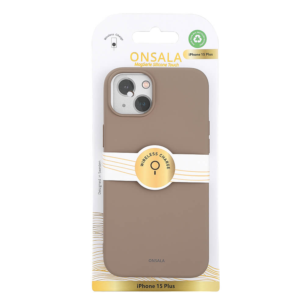 Onsala ONSALA iPhone 15 Plus MagSafe Skal Med Silikonyta Summer Sand
