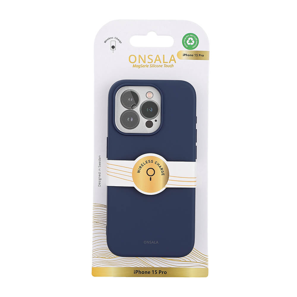 Onsala ONSALA iPhone 15 Pro MagSafe Skal Med Silikonyta Blå