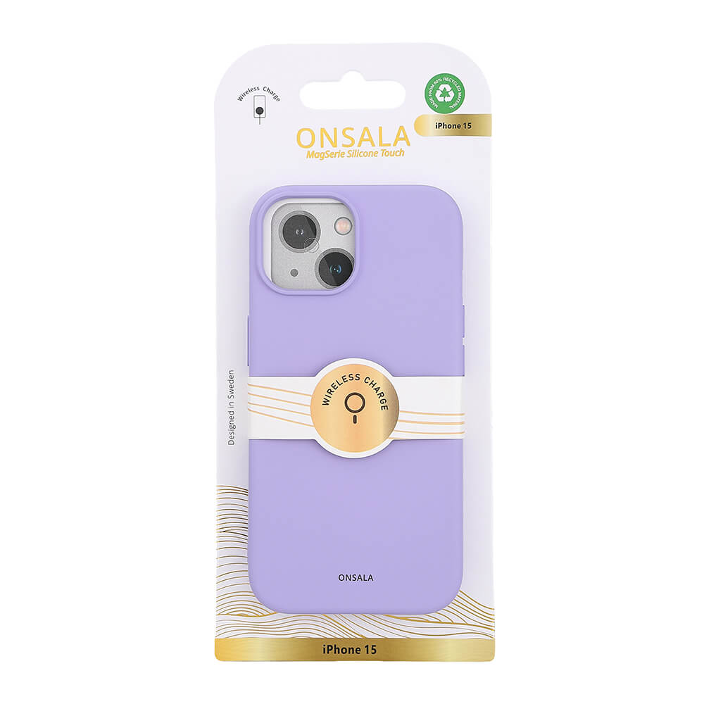 Onsala ONSALA iPhone 15 MagSafe Skal Med Silikonyta Lila