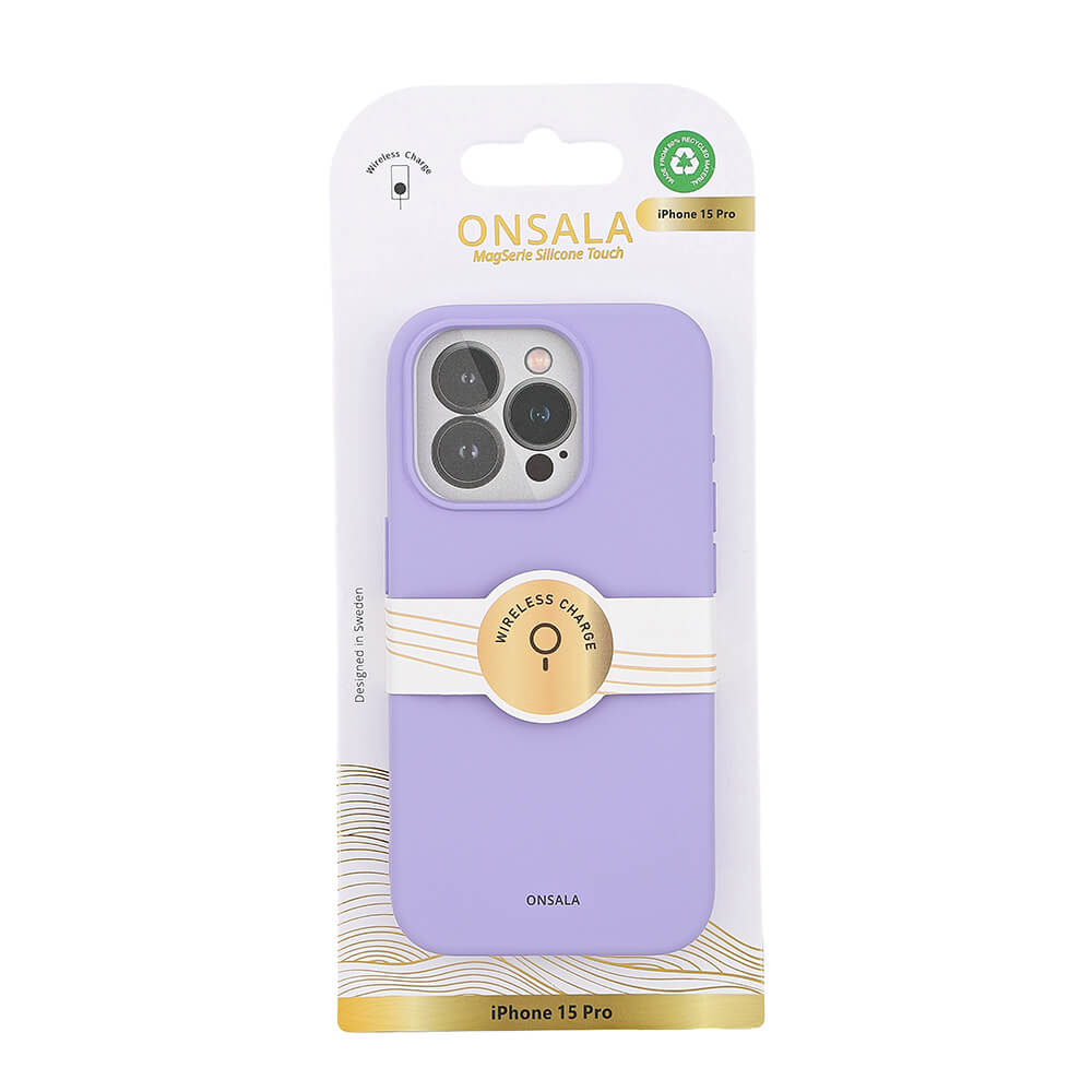 Onsala ONSALA iPhone 15 Pro MagSafe Skal Med Silikonyta Lila