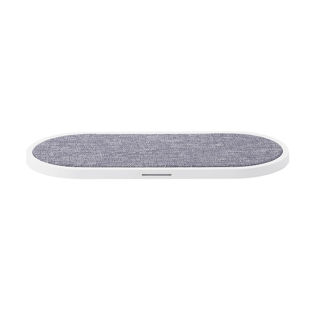 Gear GEAR Trådlös Dual Qi Laddare USB-C 2x10W Vit med Grå Textil