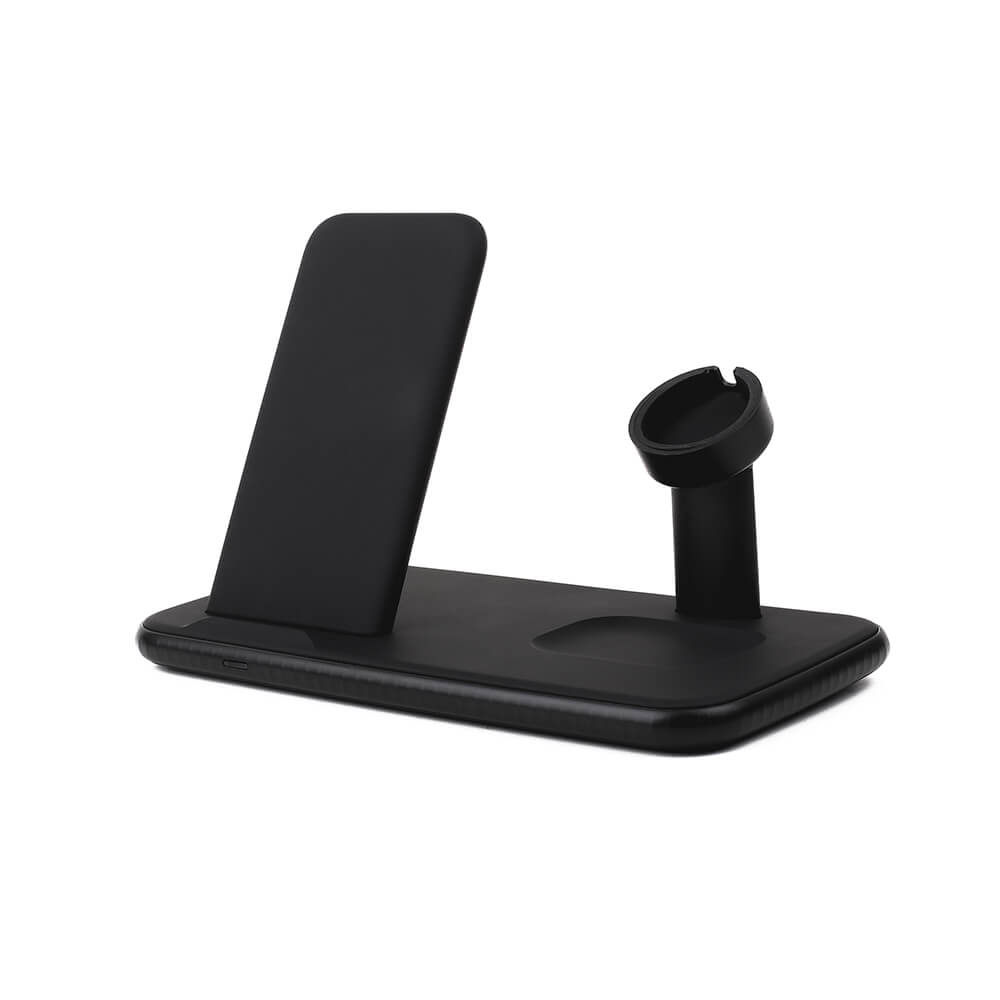 Gear GEAR 20W Trådlös Tripple Qi Laddare USB-C Mobil/Watch/Airpods Svart