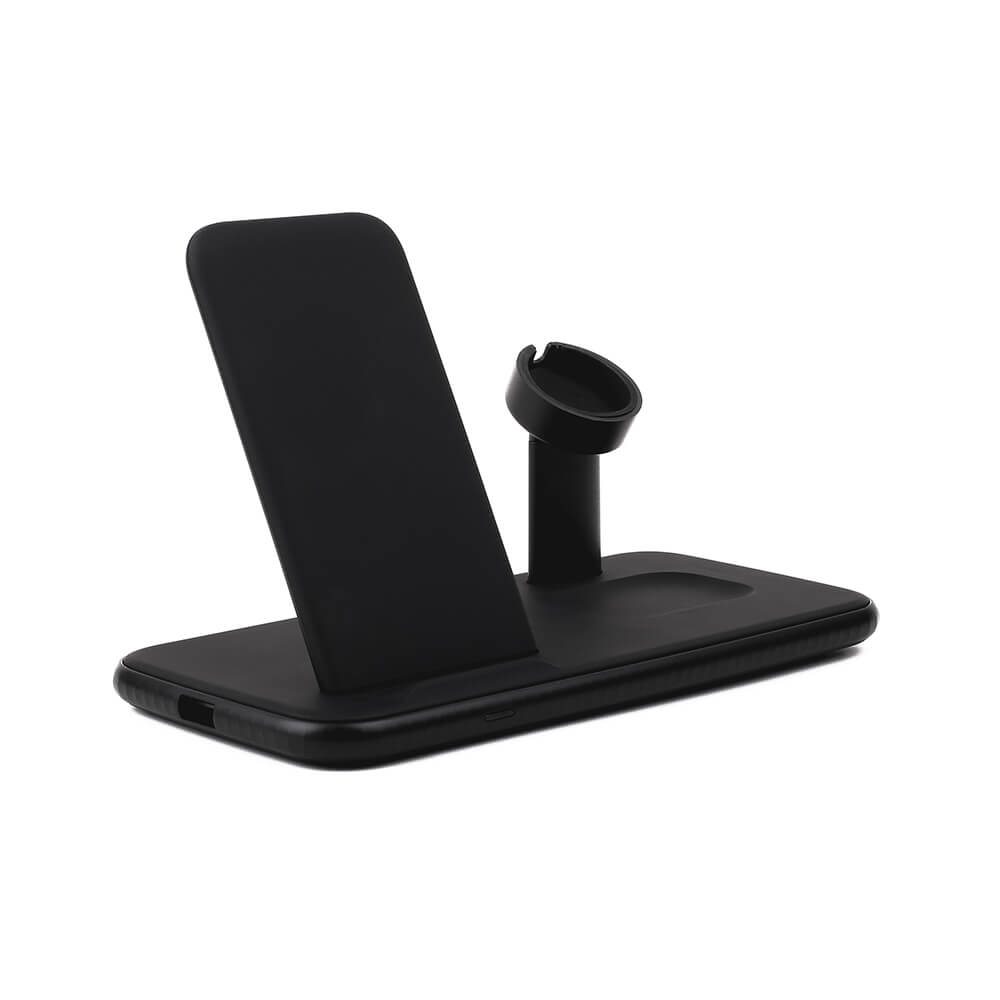 Gear GEAR 20W Trådlös Tripple Qi Laddare USB-C Mobil/Watch/Airpods Svart