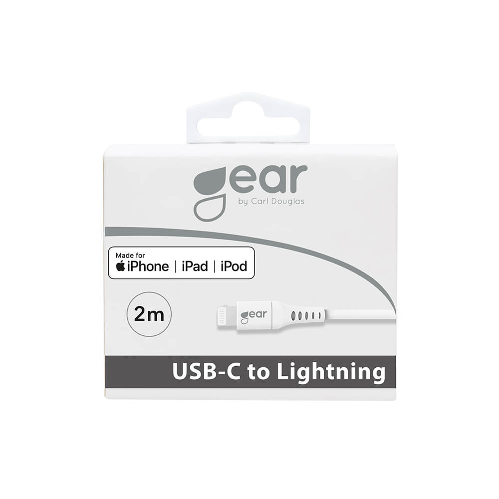 Gear GEAR 18W Laddkabel MFi USB-C - Lightning 2m Vit
