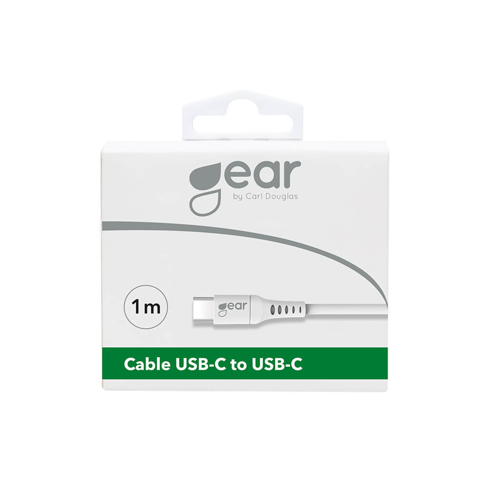 Gear GEAR Laddkabel USB-C - USB-C 1m Vit